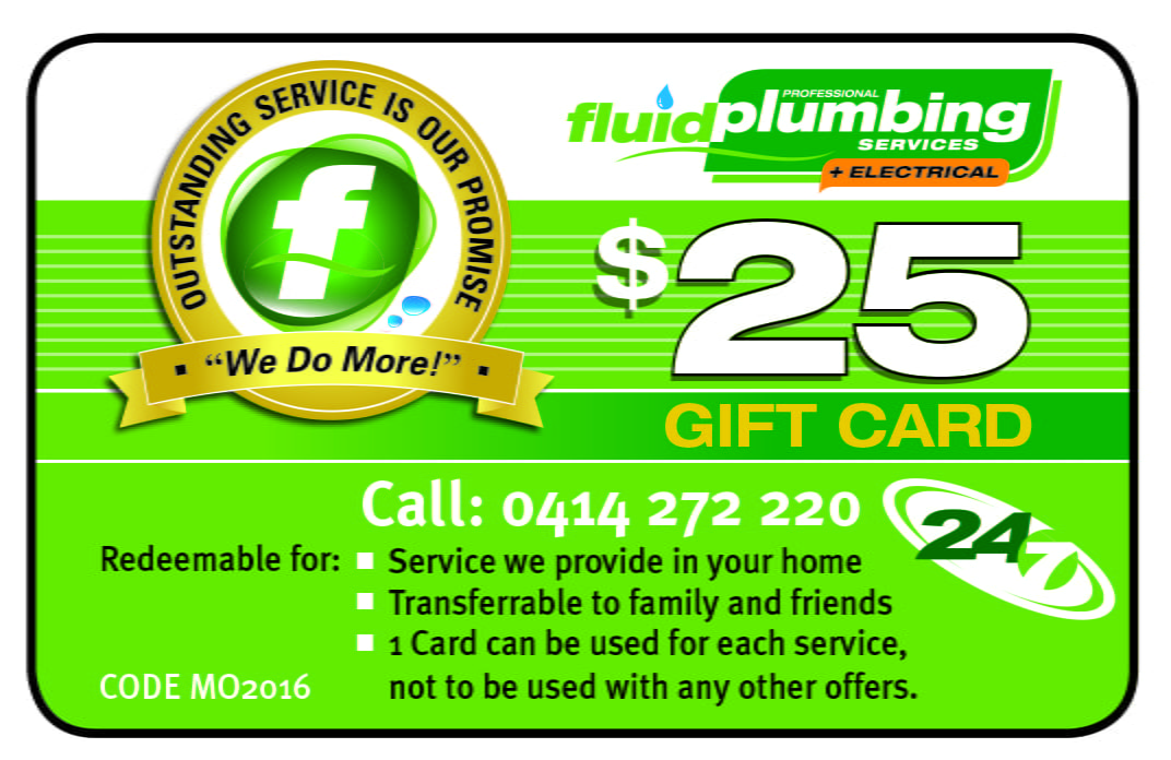 Fluid Plumbing Central Coast $25 gift card