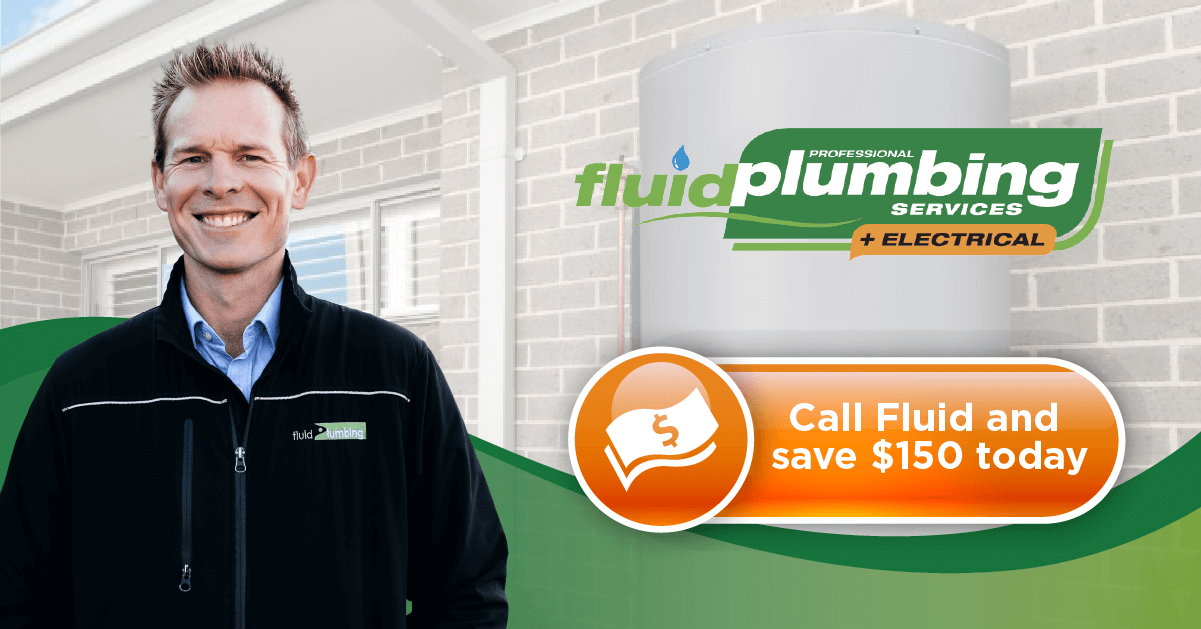$150 Dollars Off Installation of a New Hot Water System - Fluid Plumbing