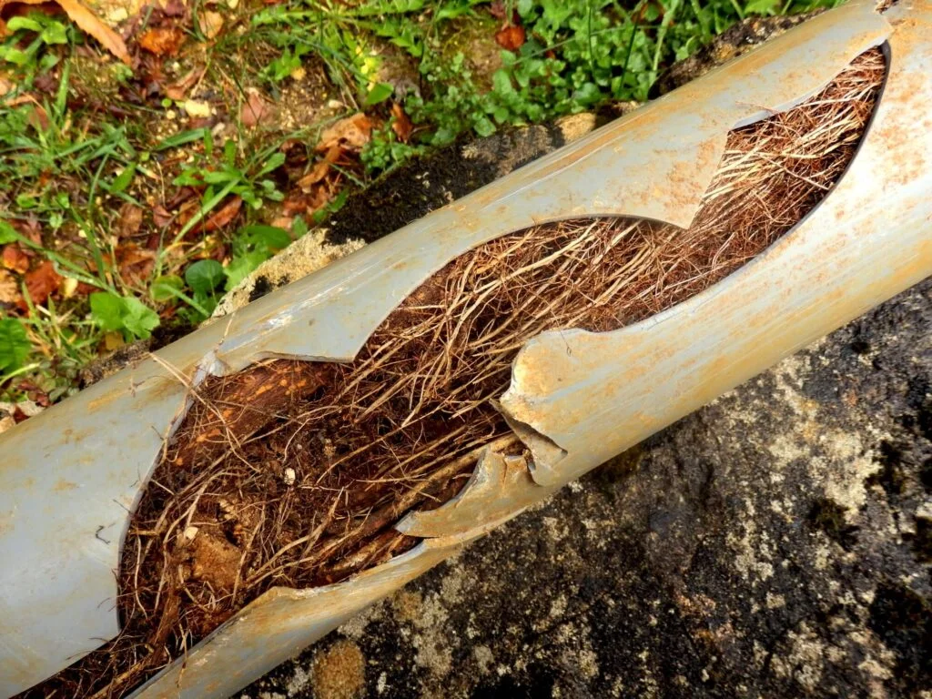 blocked drain by tree roots