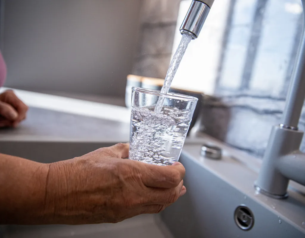 Drinking clean water straight from kitchen faucet